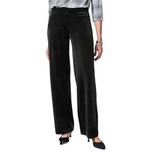 NWT! J Jill Wearever Velvet-Knit Pants Women's Black Straight Leg Trouser